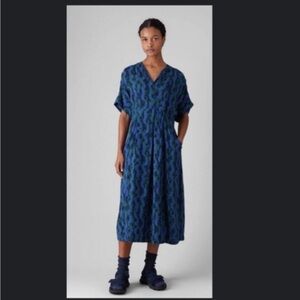 cotton linen ruffle dress Riviera Rose Dress | Organic Cotton-Linen Floral Puff-Sleeve Girls Dress main image 1